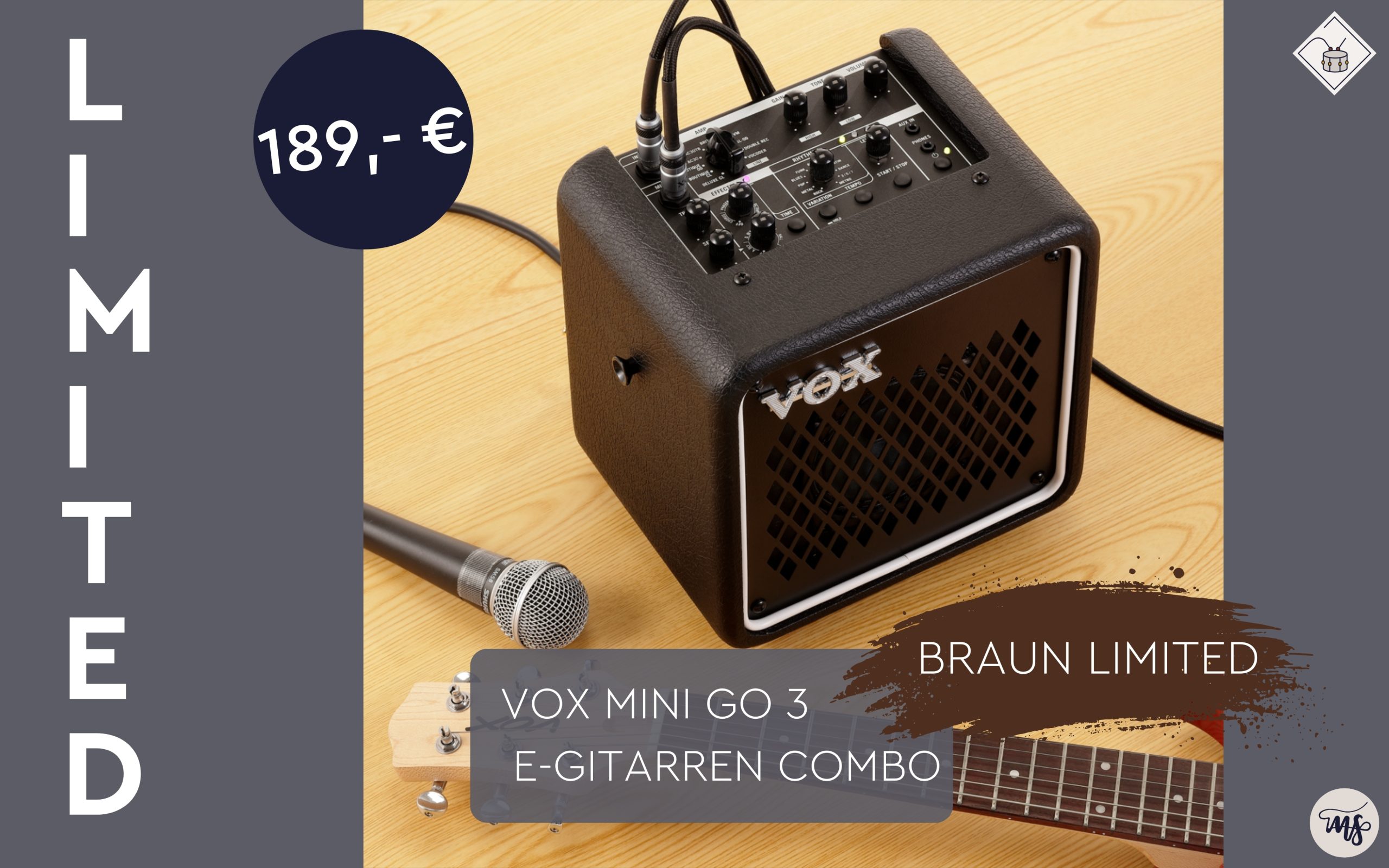 LIMITED-VOX Mini Go 3 E-Gitarren Combo Braun Limited-HP